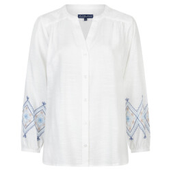 Red Button Blouse lange mouw srb4829