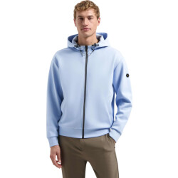 No Excess Sweater full zipper hooded interloc blue