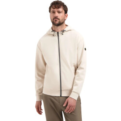 No Excess Sweater full zipper hooded interloc desert