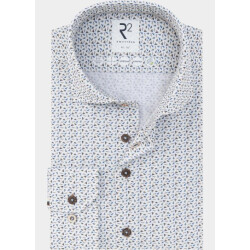 R2 Amsterdam Casual hemd lange mouw blue paper plane print 132.wsp.003/045