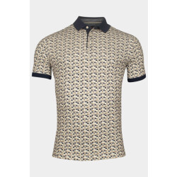 Baileys Polo korte mouw poloshirt pique with all over 515223/82