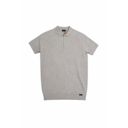 Genti Polo rib zip grey