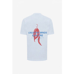 Genti Tee back print pepper light grey