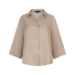 Red Button Blouse lange mouw srb4819 amalia