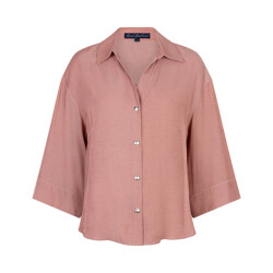 Red Button Blouse lange mouw srb4819 amalia