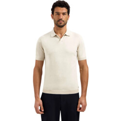 No Excess Pullover short sleeve v-polo melang desert