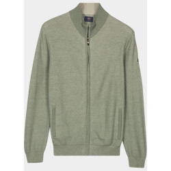 Baileys Vest heren cardigan zip 2-tone jacquard 612050/725