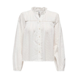 Only Onlnoelys ls embroided shirt wvn cs off-white