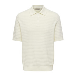 Only & Sons Onsmenu reg ss structure polo knit off-white