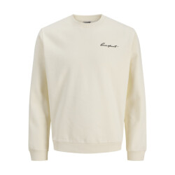 Jack & Jones Jcodust script sweat crew neck off-white