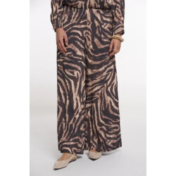 Rino & Pelle Darja regular.7002621 rino&pelle regular length wide leg pants brown zebra