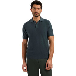 No Excess Pullover short sleeve polo slub dark steel