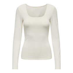 Only onlea l/s deep neck top jrs noos 15302647 cloud dancer