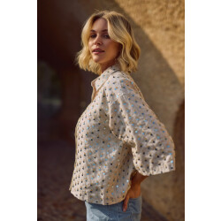 Nukus Nks02205 316 leena blouse paillet sand/cloudy