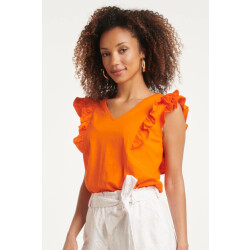Smashed Lemon 24171 basic top met speelse dubbele ruches |