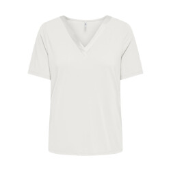 Only Onlfree life ss split v-neck top jrs off-white