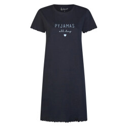 By Louise Dames lang nachthemd korte mouwen donker