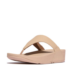 FitFlop Fitflop™ lulu leather teenslippers – wit leren comfort slippers sand