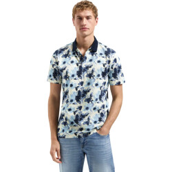 No Excess Polo short sleeve printed blue