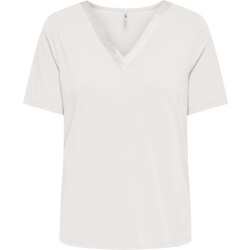 Only Onlfree s/s split v-neck top jrs cloud dancer