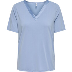 Only Onlfree s/s split v-neck top jrs soft chambray