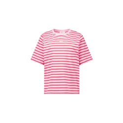 Studio Anneloes stripe studio floor t-shirt 13689 4044 ruby red/ pop pink