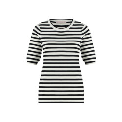 Studio Anneloes luna stripe short slv pullover 91510 1169 /dark blue