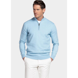 Bos Bright Blue Half zip cotton regular fit licht 618400cct/615