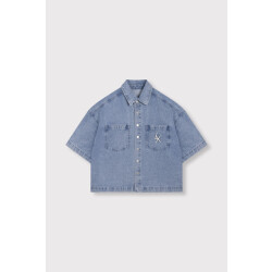 Alix The Label Denim ss blouse blue denim