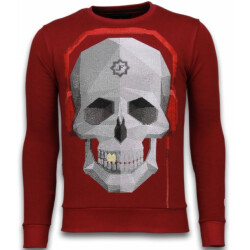 Local Fanatic Skull beat rhinestone sweater