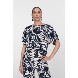 Geisha 63236-26 675 top flower bi-color navy/off-white