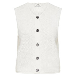 Jacqueline de Yong martha s/l o-neck vest knt 15366197 cloud dancer