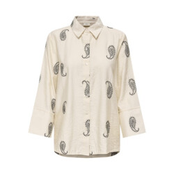 Jacqueline de Yong thea 7/8 embroidery shirt wvn 15367956 black paisley