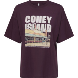 Only Onlmila s/s print box jrs grape wine/mila cone