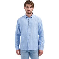 No Excess Shirt vertical small stripe with li blue