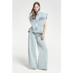 Homage to Denim Palazzo jeans with eyelets