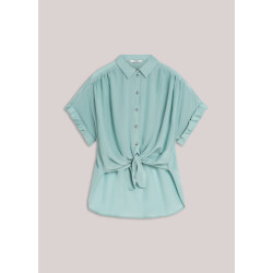Summum blouse short sleeves viscose cotton 2s3484-12370 431 glacier blue
