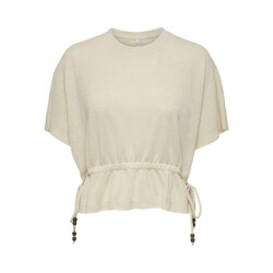 Only Onlpearl ss elastic waist top jrs beige