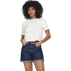 Only Onlmarisse s/s emb top box jrs cloud dancer/sun em