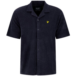 Lyle and Scott Honeycomb toweling shirt navy