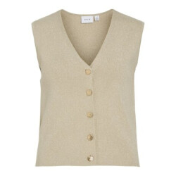 Vila vicharvi s/l button glitter knit ve 14113306 frosted almond