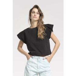 Homage to Denim H-cs26m26 top with wide shoulders