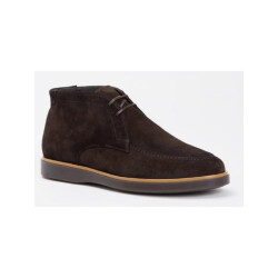 Giorgio 56414 donkerbruin suède veterschoen met rubber zool