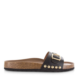 DWRS Label Java black slippers met gesp slippers met gesp dames