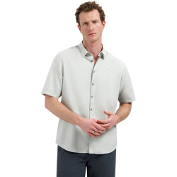 No Excess Shirt short sleeve with linen dusty green