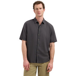 No Excess Shirt short sleeve with linen dark steel