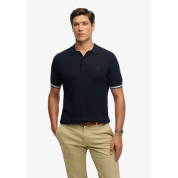 Superdry Knitted texture ss polo navy