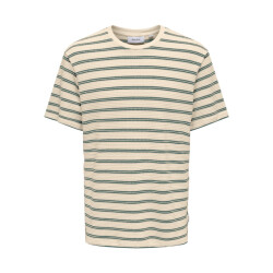 Only & Sons Onsian reg ss stripe struct tee ecru dessin