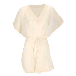 Sarlini Dames tuniek strandjurk polyester chiffon effen off-white