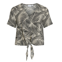 Vila Vilimia kea v-neck s/s knot top/vol